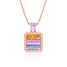 將圖片載入圖庫檢視器 『長方組合』18K鑲天然香水款藍寶石鑽石頸鏈
