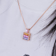 將圖片載入圖庫檢視器 『長方組合』18K鑲天然香水款藍寶石鑽石頸鏈
