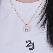 將圖片載入圖庫檢視器 『長方組合』18K鑲天然香水款藍寶石鑽石頸鏈
