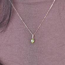 將圖片載入圖庫檢視器 14K橄欖石培育鑽石吊墜
