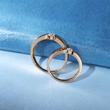 Load image into Gallery viewer, "Couple Ring" 18K rotatable custom-engraved couple diamond ring
