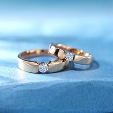 Load image into Gallery viewer, "Couple Ring" 18K rotatable custom-engraved couple diamond ring

