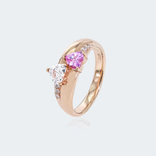 Load image into Gallery viewer, Heart to Heart 18K/750 rose gold set with natural diamond ring
