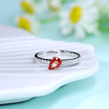 將圖片載入圖庫檢視器 18K梨形綠/藍寶石鑽石單行戒指
