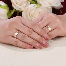 Load image into Gallery viewer, "Couple Ring" 18K rotatable custom-engraved couple diamond ring
