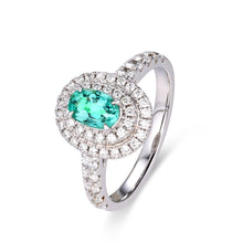 Load image into Gallery viewer, "Snowy Mountains and Green Hills" 18K emerald and diamond ring
