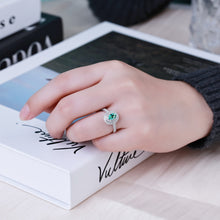 Load image into Gallery viewer, "Snowy Mountains and Green Hills" 18K emerald and diamond ring
