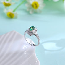 Load image into Gallery viewer, "Snowy Mountains and Green Hills" 18K emerald and diamond ring
