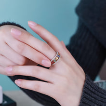 將圖片載入圖庫檢視器 『公主方組合』18K鑲天然藍寶石鑽石戒指
