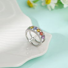 將圖片載入圖庫檢視器 『公主方組合』18K鑲天然藍寶石鑽石戒指
