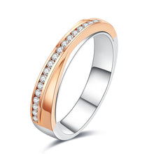 Load image into Gallery viewer, "Couple Ring" 18K rotatable custom-engraved couple diamond ring

