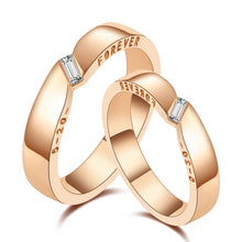 將圖片載入圖庫檢視器 「情侶對戒」18K「愛永恆」情侶鑽石戒指CNC版本
