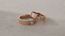 Load and play video in Gallery viewer, "Couple Ring" 18K rotatable custom-engraved couple diamond ring

