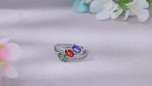 Load and play video in Gallery viewer, 18K natural egg-shaped sapphire colored gemstone diamond ring
