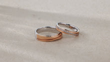 Load and play video in Gallery viewer, "Couple Ring" 18K rotatable custom-engraved couple diamond ring
