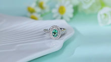 Load and play video in Gallery viewer, "Snowy Mountains and Green Hills" 18K emerald and diamond ring
